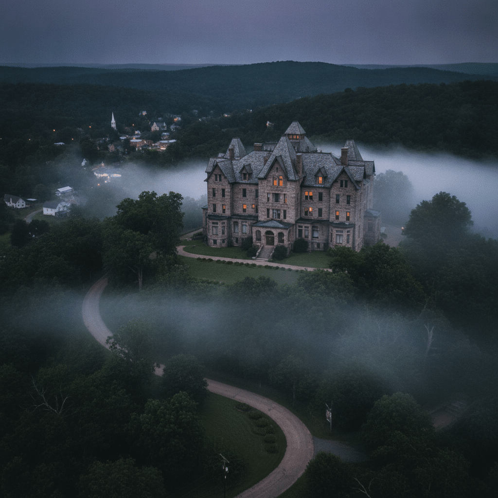 The 1886 Crescent Hotel at dusk